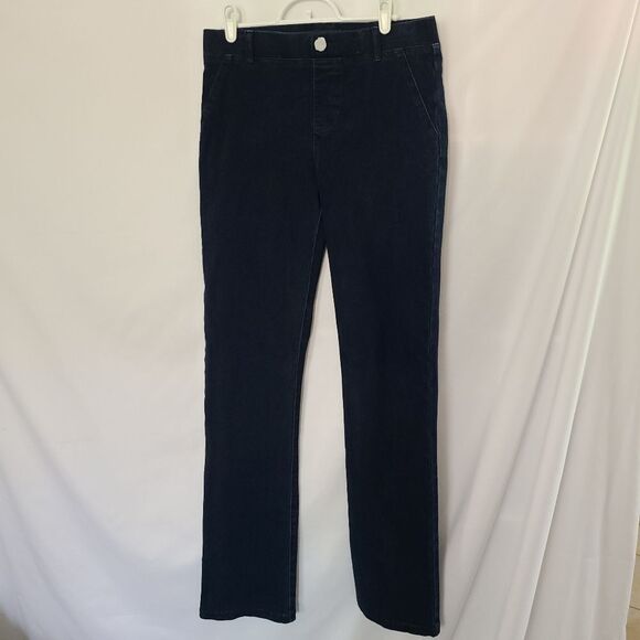 Betabrand Dark Indigo Straight Leg Yoga Denim Pants sz M - Picture 1 of 6